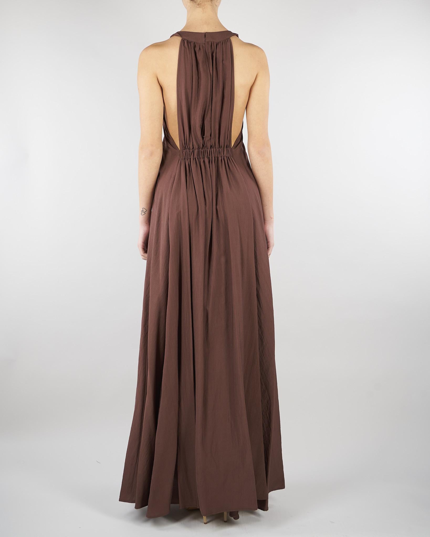 Abito Marrone svasato con pizzo ricamato D48EQ058ES7 MFB24 ERMANNO BY ERMANNO SCERVINO 