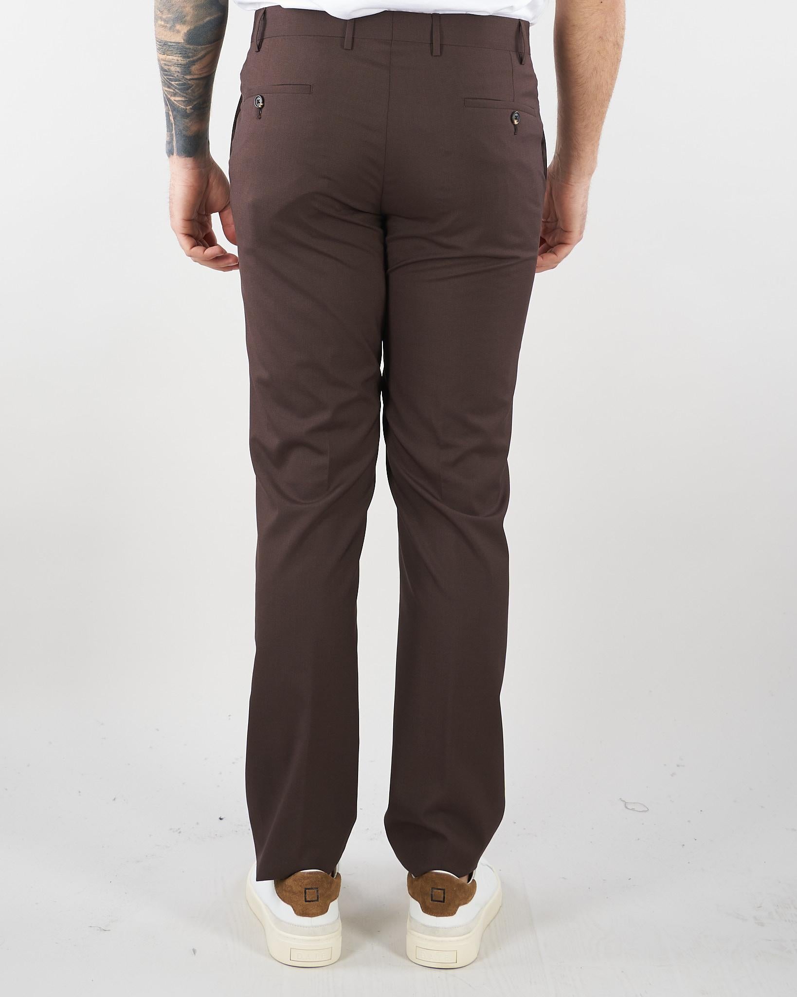 Pantalone Marrone in pura lana vergine e seta 2745792718487 30 CORNELIANI 