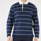 Polo Blu a righe con colletto a contrasto B6AB0011 88 AMARANTO 