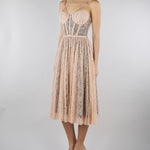 Abito Nude-Nero in pizzo floreale AB97162E2 EM3 ELISABETTA FRANCHI 