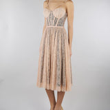 Abito Nude-Nero in pizzo floreale AB97162E2 EM3 ELISABETTA FRANCHI 