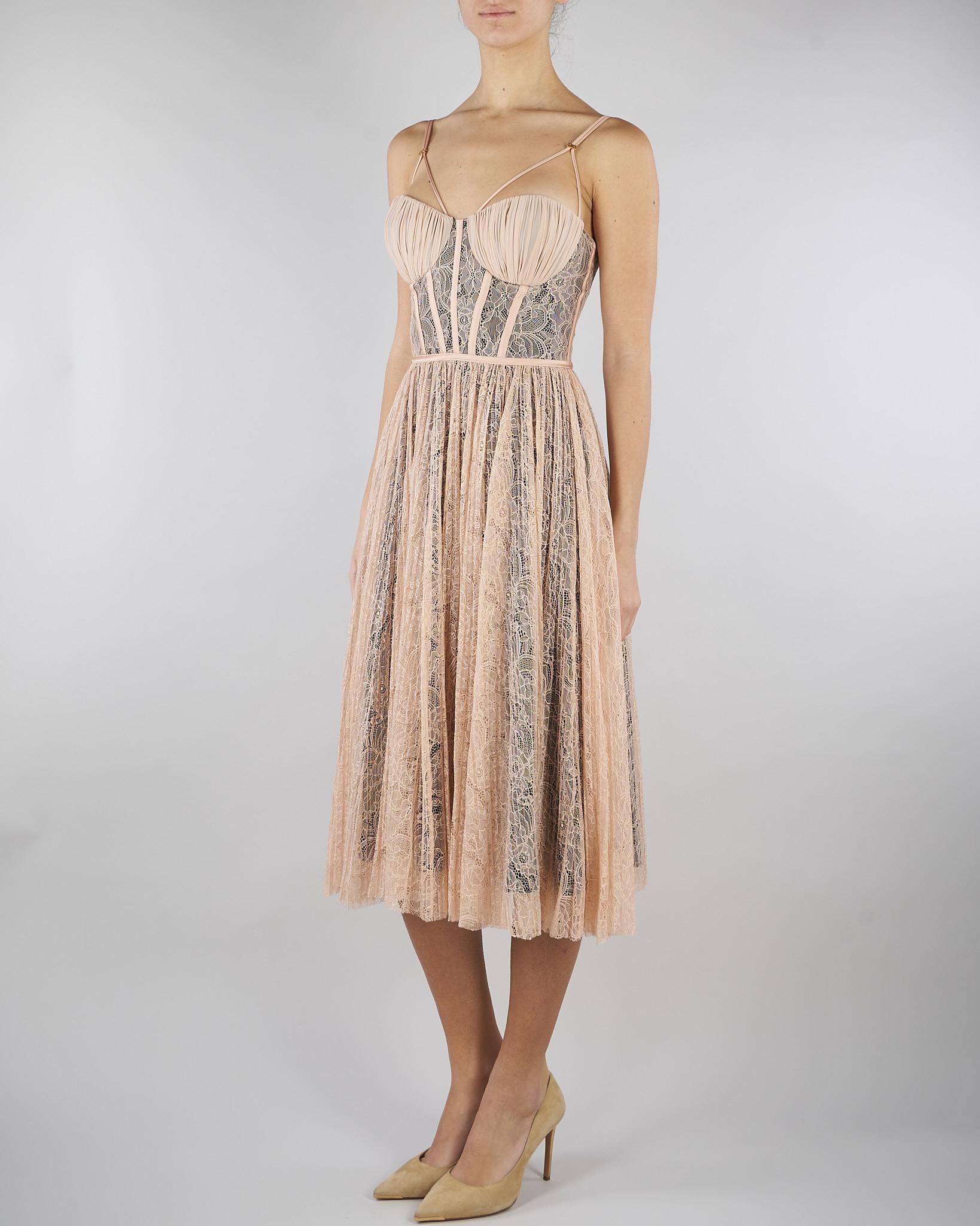 Abito Nude-Nero in pizzo floreale AB97162E2 EM3 ELISABETTA FRANCHI 