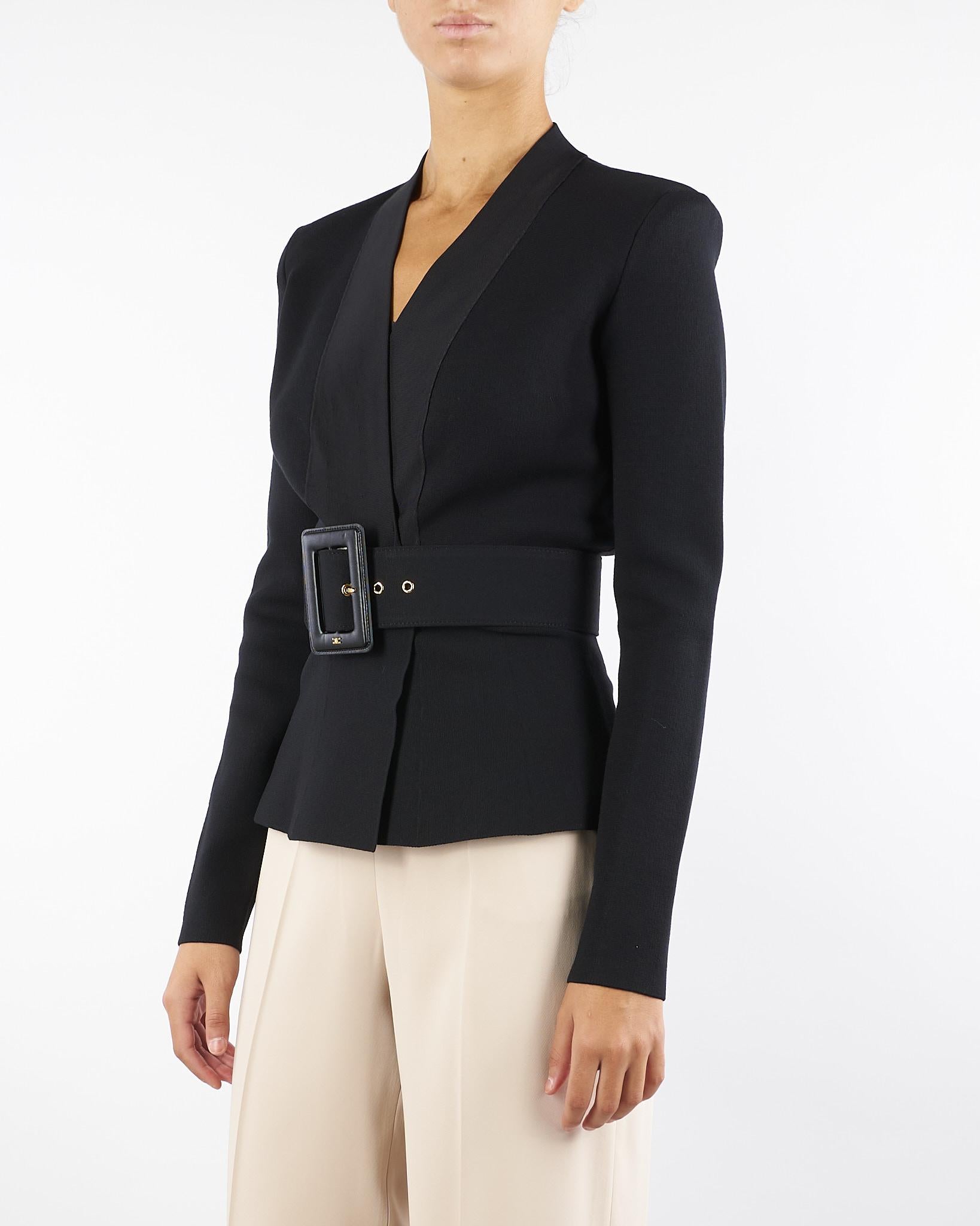 Giacca Nero in maglia con cintura MK48S57E2 110 ELISABETTA FRANCHI 