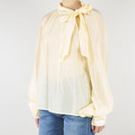 Camicia Giallo in organza con fiocco TAB0210 20 VICOLO 