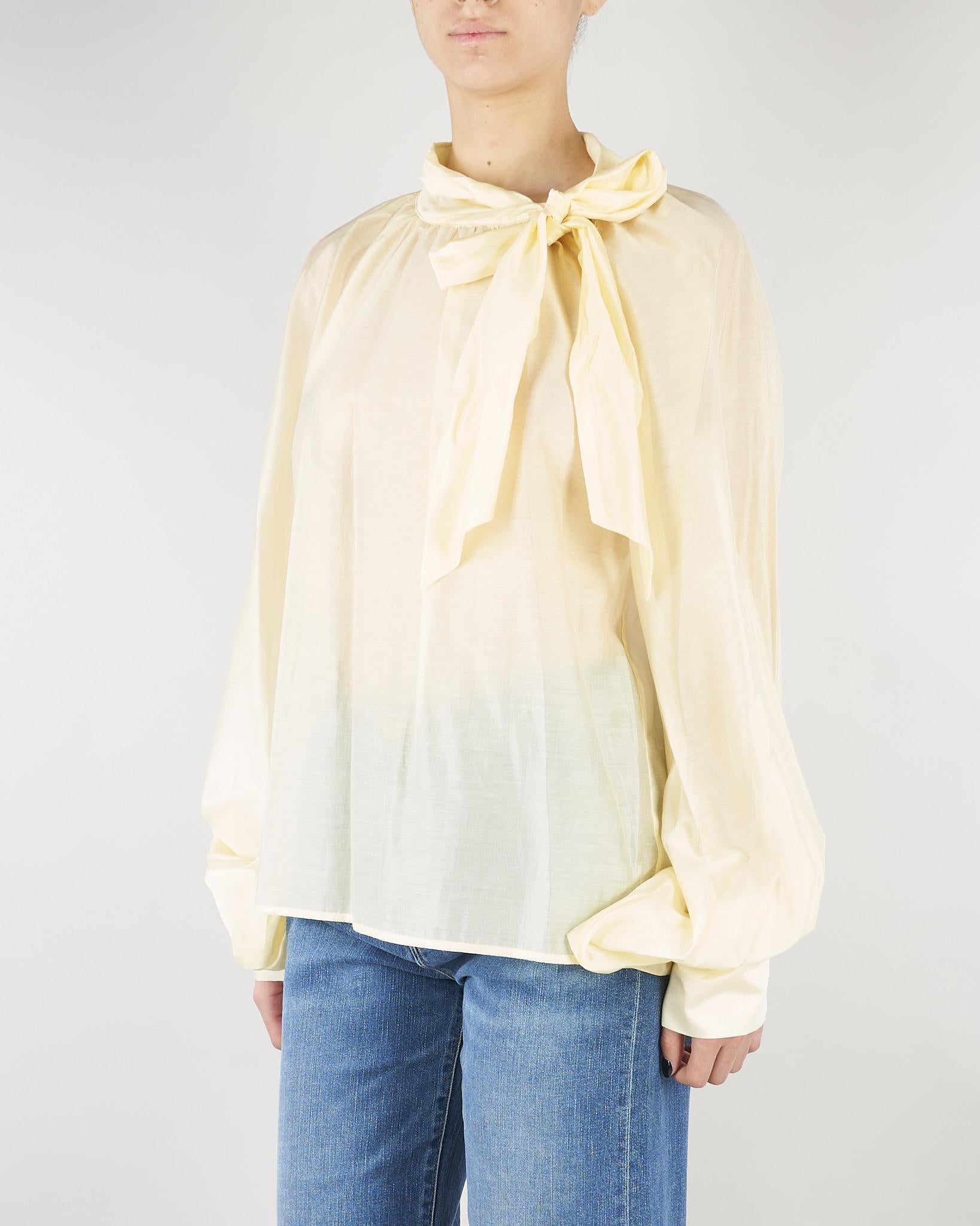 Camicia Giallo in organza con fiocco TAB0210 20 VICOLO 