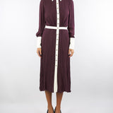 Abito Merlot-Milk color-block in georgette di viscosa ABT0256E2 EH8 ELISABETTA FRANCHI 