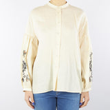 Camicia coreana Beige in lino