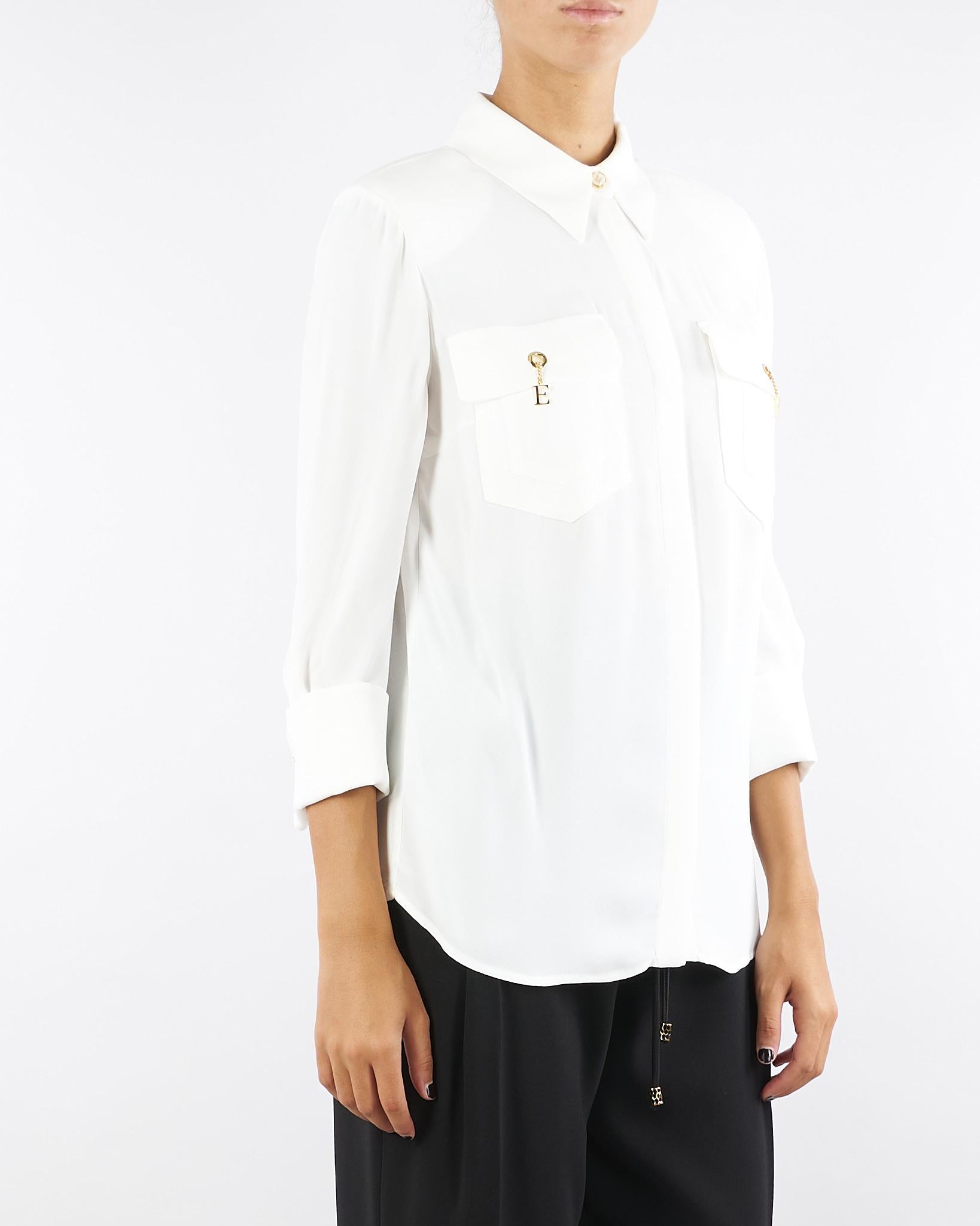 Camicia Avorio in georgette di viscosa CA12256E2 360 ELISABETTA FRANCHI 