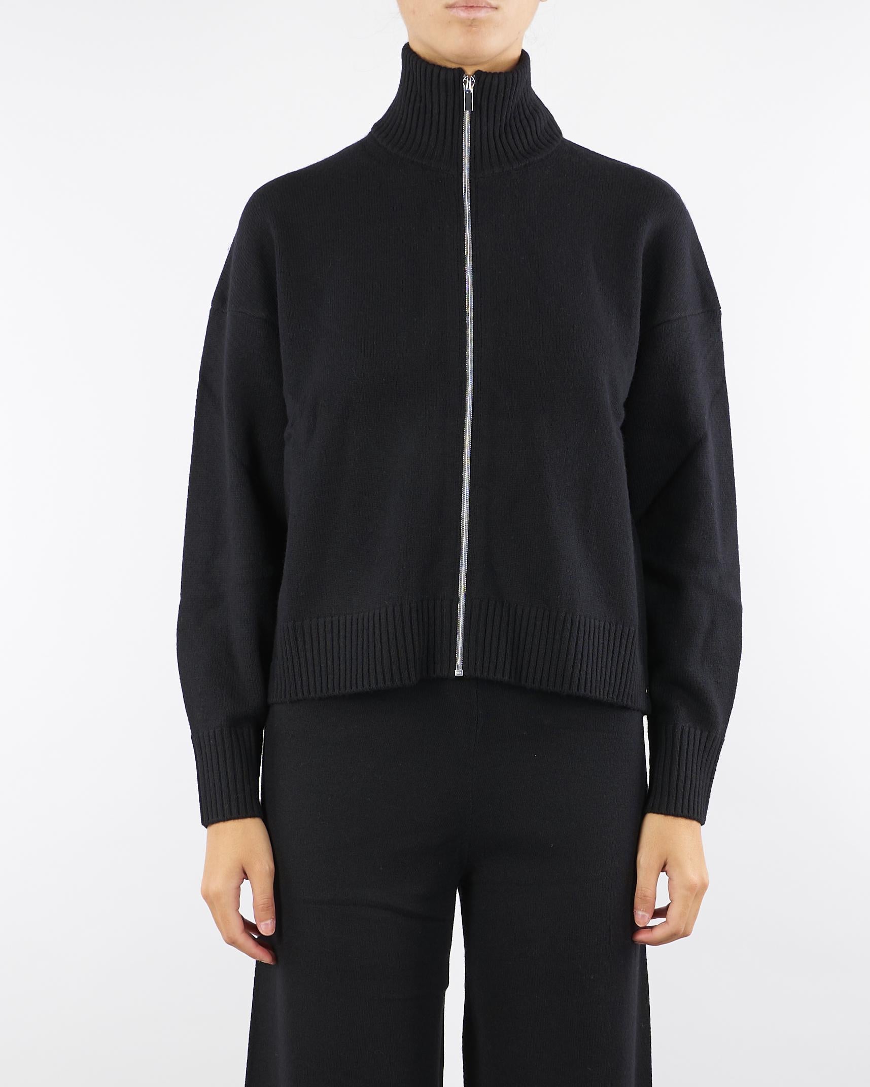 Cardigan zip Nero in blend di lana ANTARES 13 PENNY BLACK 