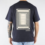 T-shirt Blu in cotone con stampa sul retro TH1750 350 LACOSTE 