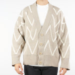 Cardigan Beige Relaxed fit con fantasia jacquard MA3418 25 I'M BRIAN 