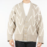 Cardigan Beige Relaxed fit con fantasia jacquard MA3418 25 I'M BRIAN 