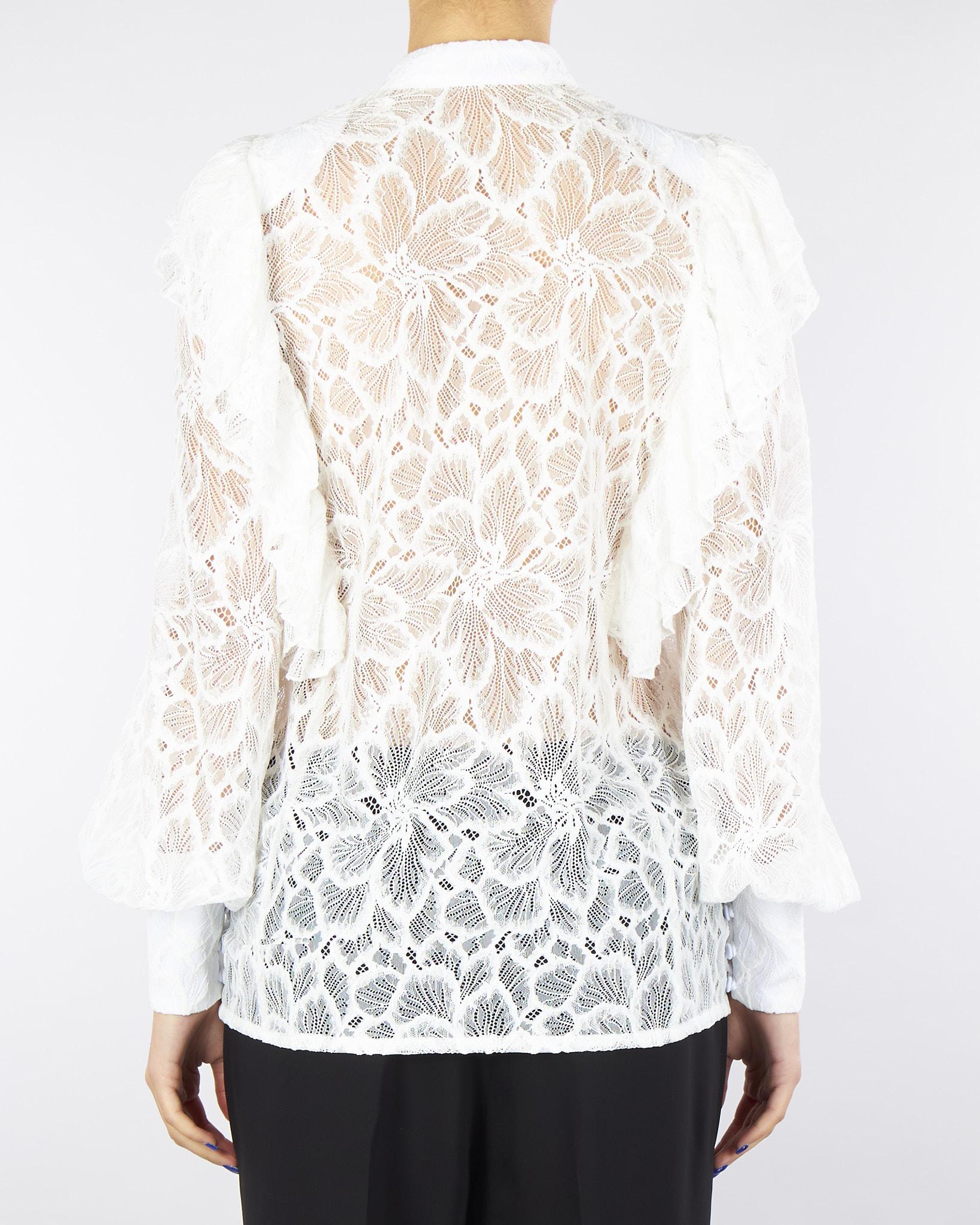 Camicia Bianco in pizzo con rouches ACT14129CA569 01 ACTUALEE 
