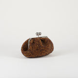 Borsa Pasticcino Bag small Marrone con perle in resina ricamate WKAESCHIMO 1 MAX MARA WEEKEND 