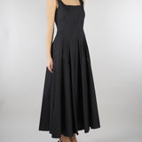 Abito Nero in popeline con gonna ampia MSTFELTRE 4 MAX MARA STUDIO 