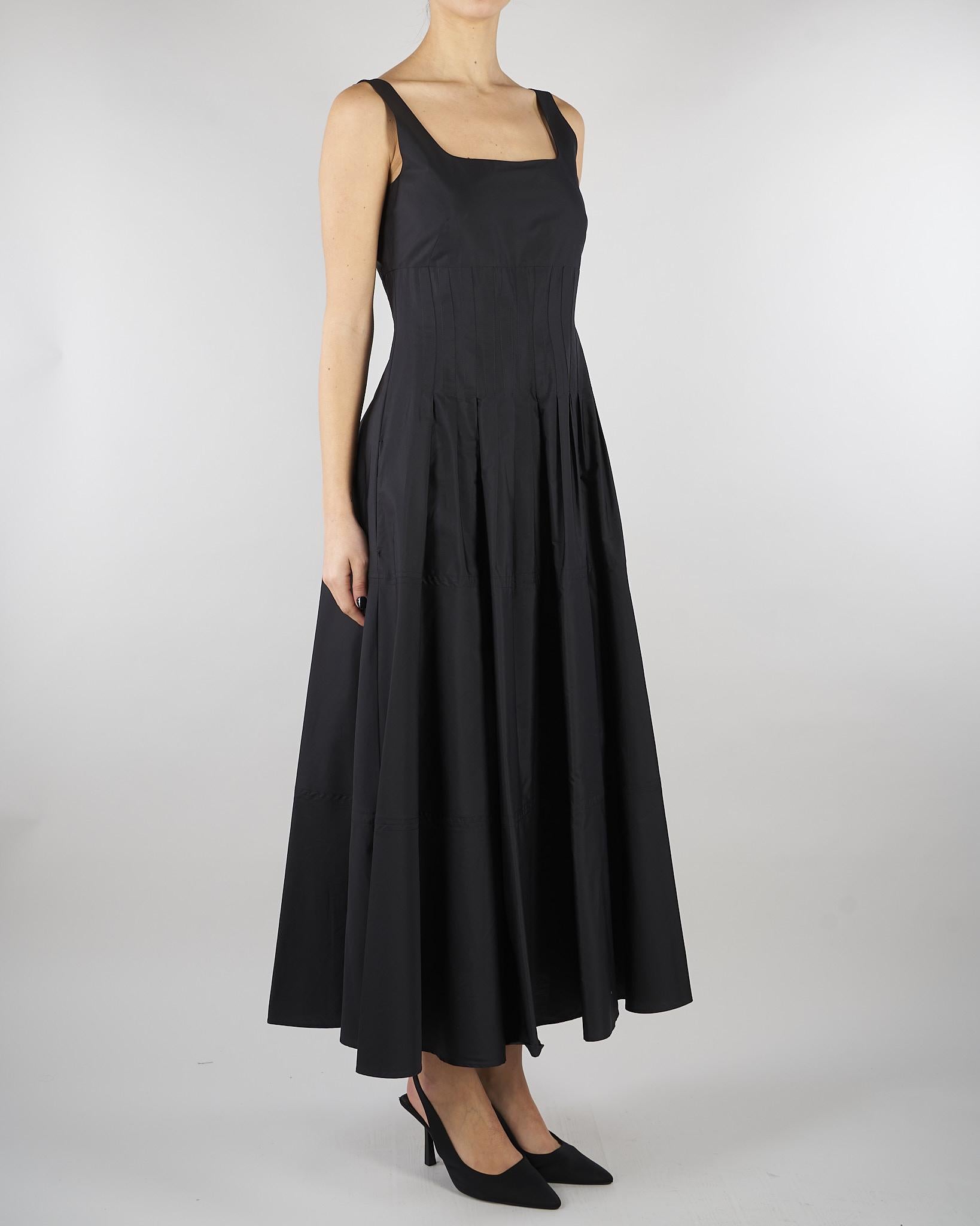 Abito Nero in popeline con gonna ampia MSTFELTRE 4 MAX MARA STUDIO 