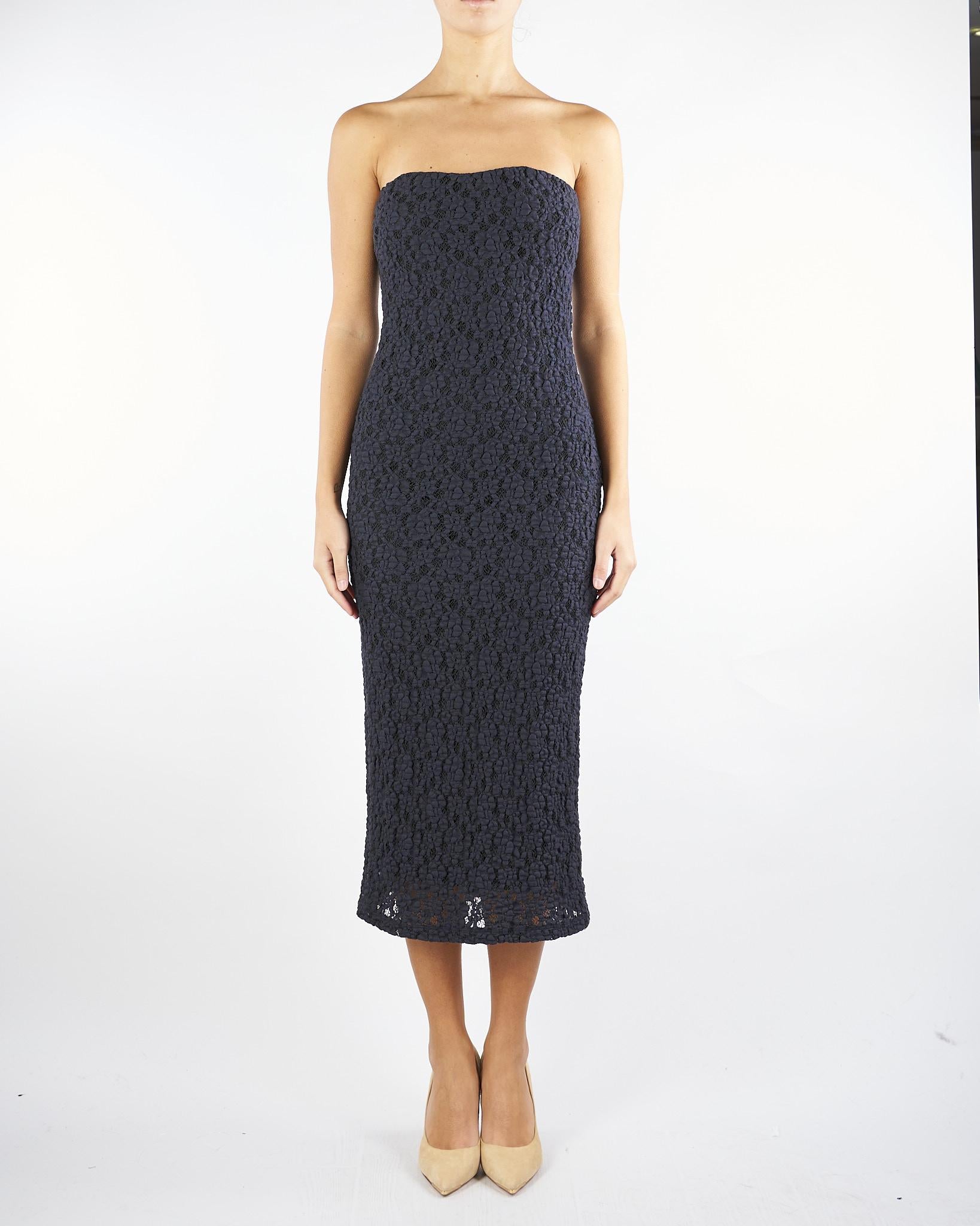 Abito Blu in pizzo cloquè LUCIANA 1 MAX MARA STUDIO 