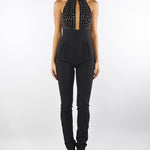 Tuta Nero in tulle e crêpe con ricami cocco TU06257E2 110 ELISABETTA FRANCHI 