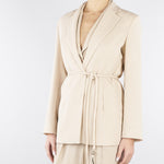 Giacca Beige con cintura GI00901TVIS0025 V0778 SIMONA CORSELLINI 
