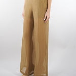Pantalone Tabacco ampio semielasticato in voile unito PT1423460238 024 SEVENTY 