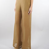 Pantalone Tabacco ampio semielasticato in voile unito PT1423460238 024 SEVENTY 