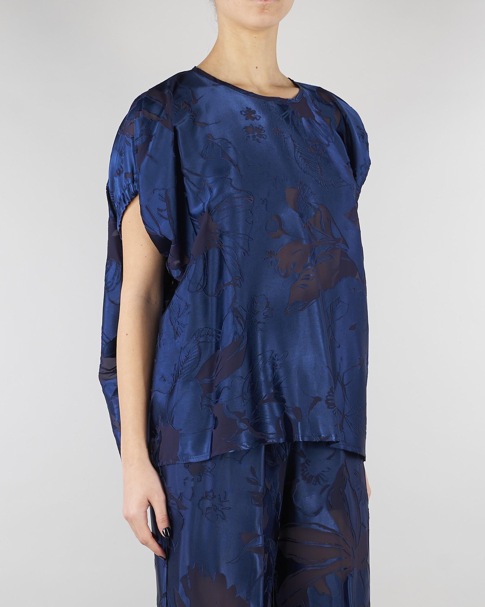 Blusa jacquard Blu SP5MR027 3000 ICONA 