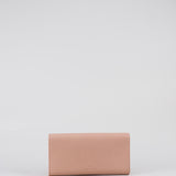 Borsa Clutch Carne con tracolla e placca logo