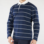 Polo Blu a righe con colletto a contrasto B6AB0011 88 AMARANTO 