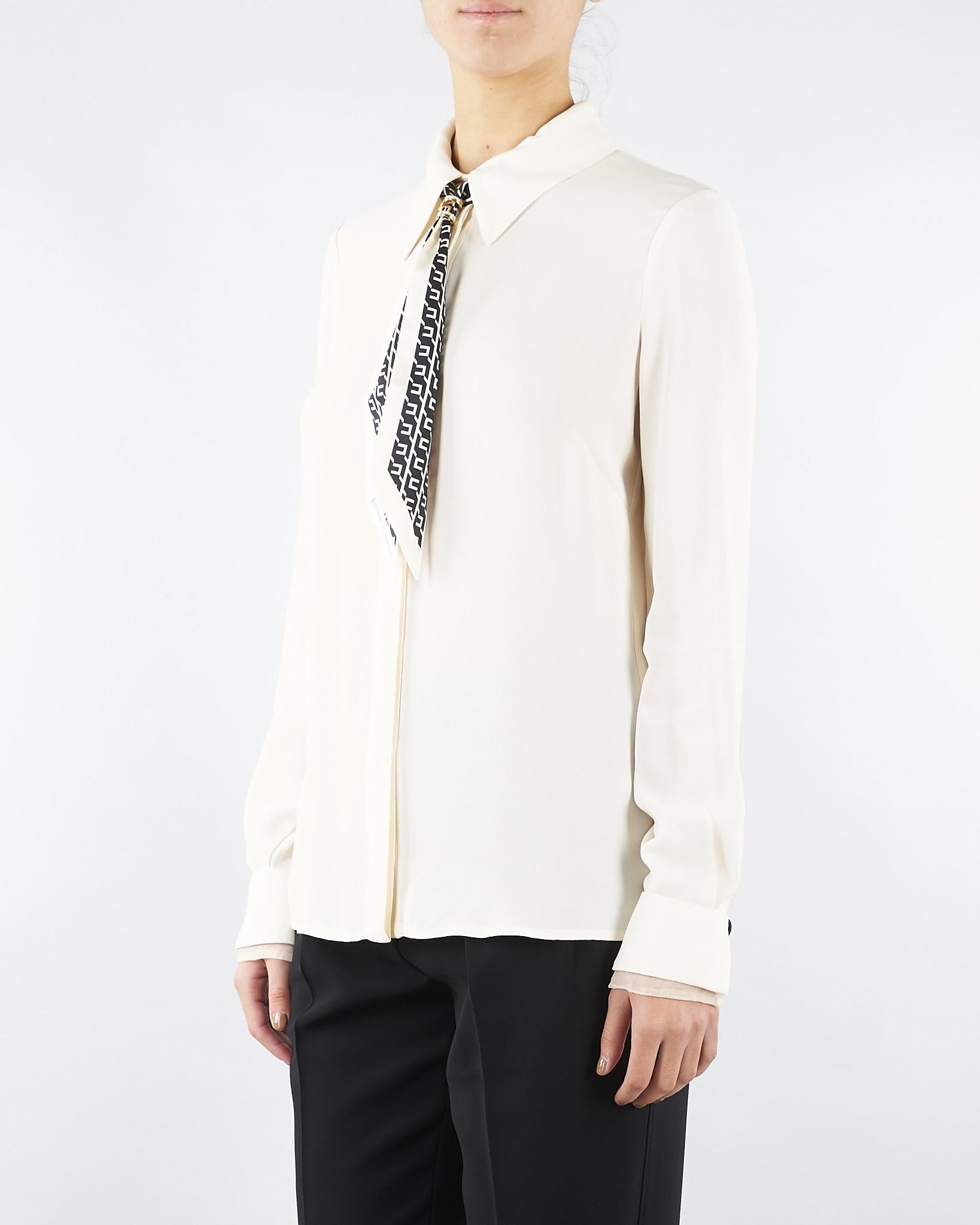 Camicia Milk in georgette con foulard CA09356E2 DZ9 ELISABETTA FRANCHI 