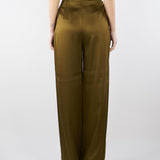 Pantalone Verde Olio in envers satin MSECONO 56 MAX MARA STUDIO 