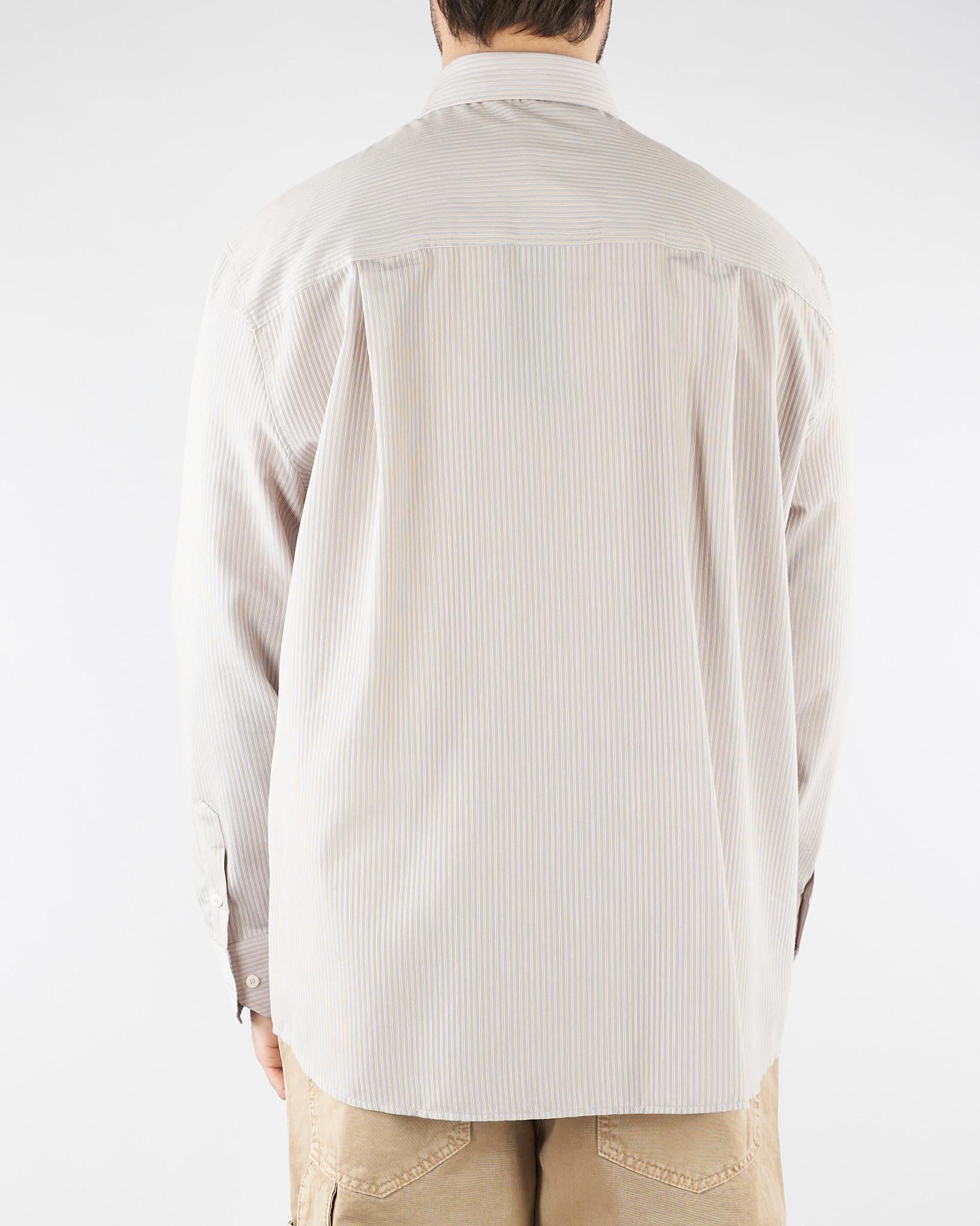 Camicia Grigio-Panna a righe relaxed fit CA3639 28 I'M BRIAN 