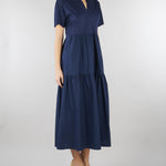 Abito a balze Blu in jersey di cotone WKDCAPSULA 5 MAX MARA WEEKEND 