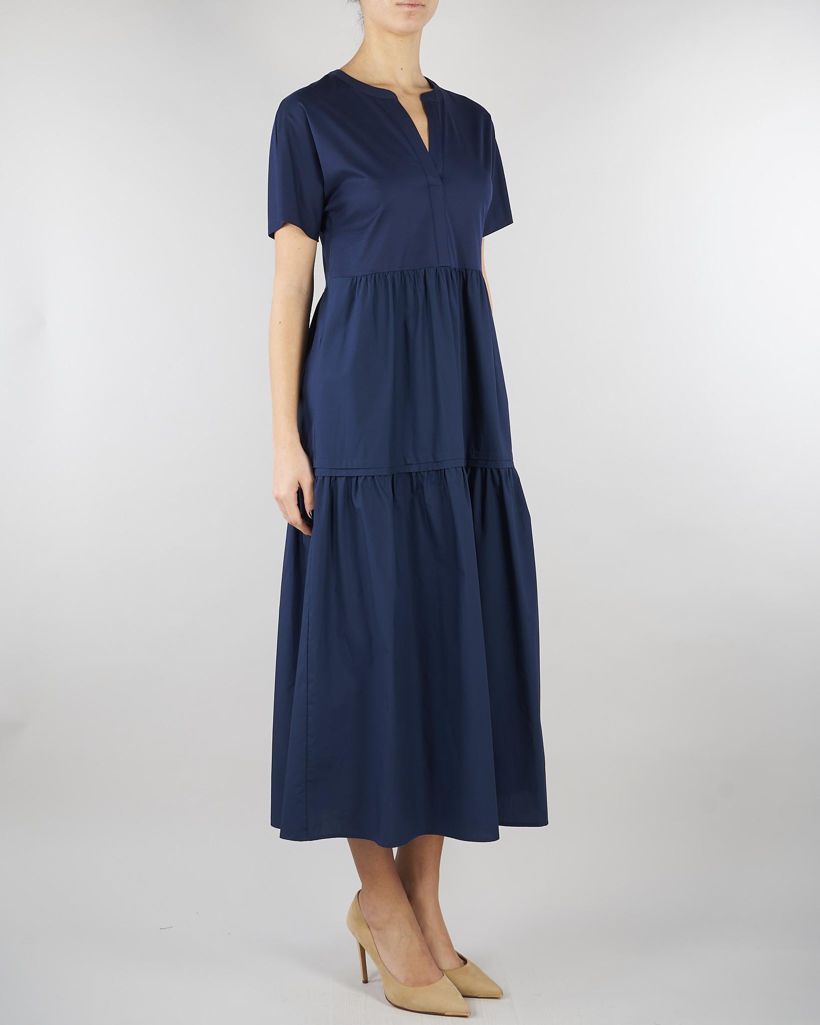 Abito a balze Blu in jersey di cotone WKDCAPSULA 5 MAX MARA WEEKEND 