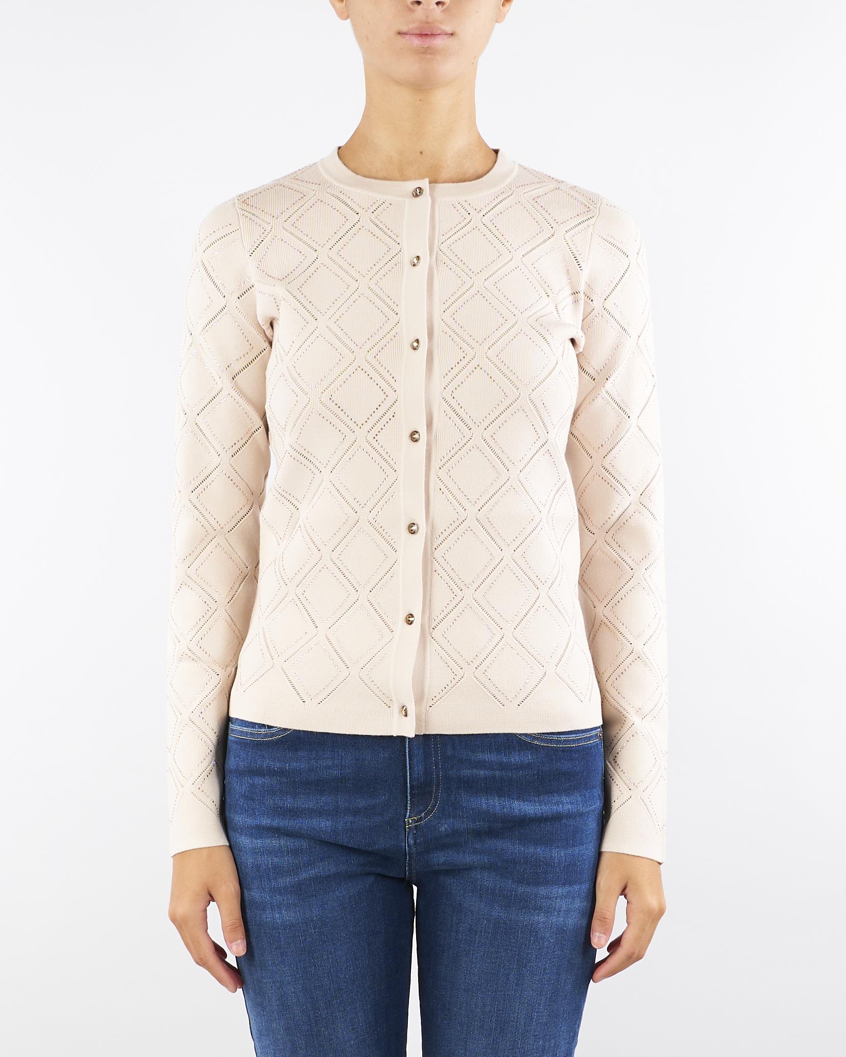 Cardigan e top Cipria con strass RF5202MS99E 22901 BLUGIRL 