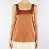 Top in raso di seta Ruggine