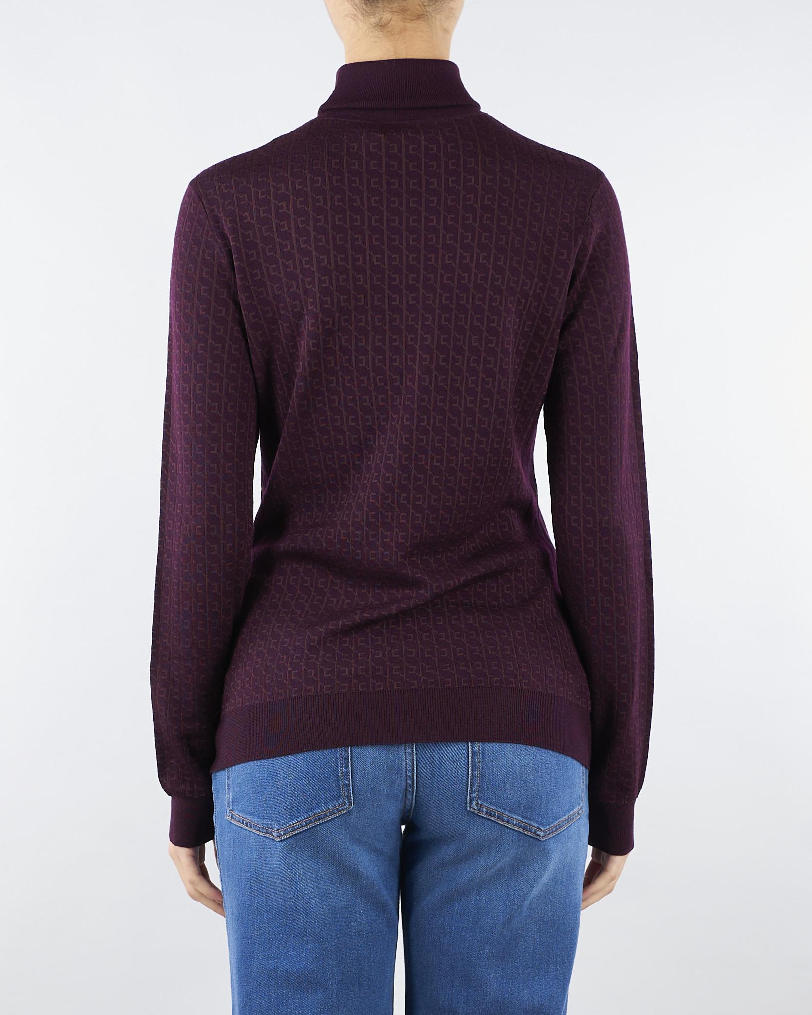 Maglia Merlot in lana con micro-logo jacquard MK23S56E2 EA4 ELISABETTA FRANCHI 