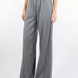 Pantalone Grigio wide leg con elastico in vita RI5CO014 0007 ICONA 
