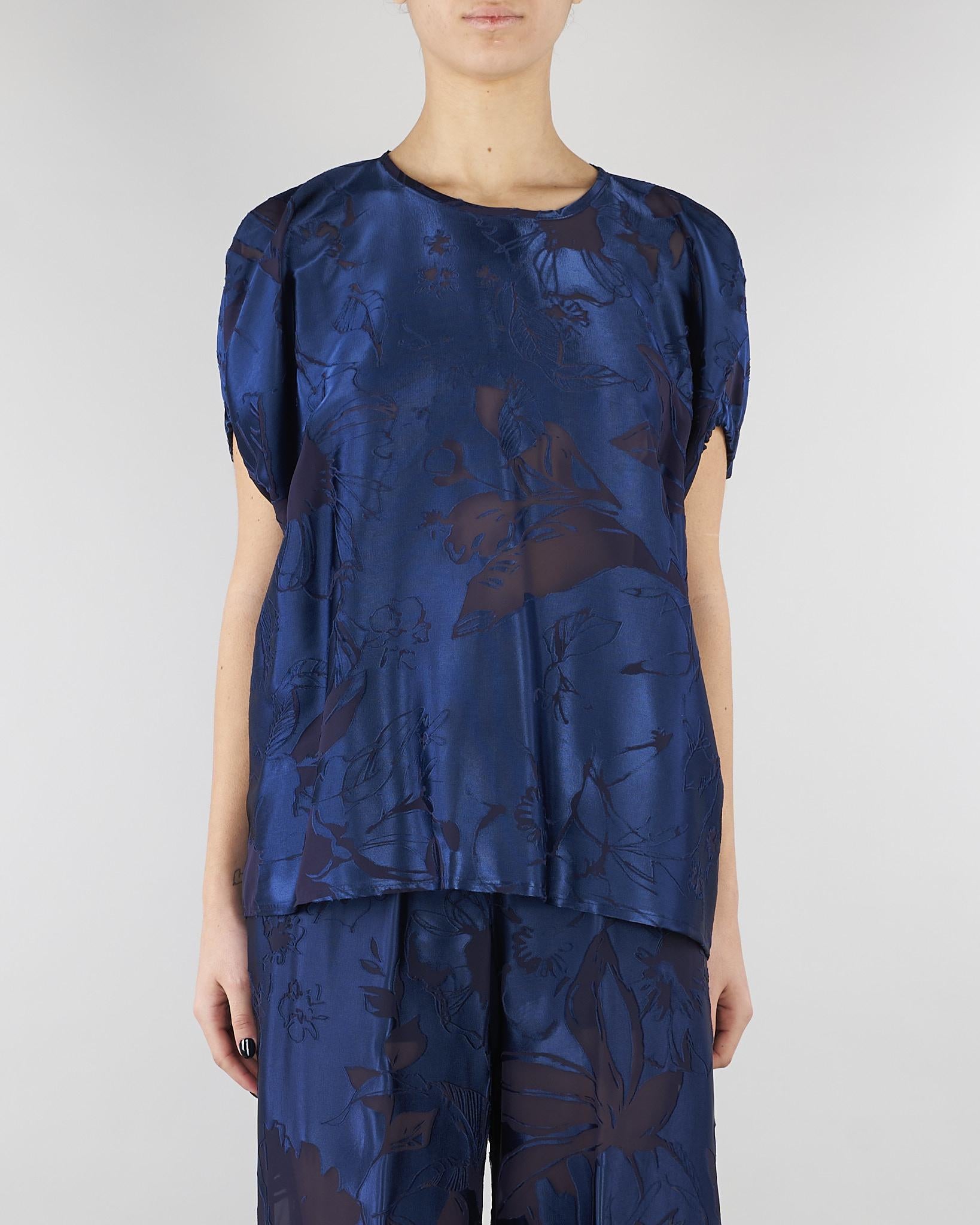 Blusa jacquard Blu SP5MR027 3000 ICONA 