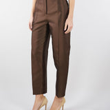 Pantalone Marrone in shantung MSTZINCO 2 MAX MARA STUDIO 