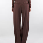 Pantaloni Coffee in crêpe leggero con pinces PA12556E2 EA3 ELISABETTA FRANCHI 