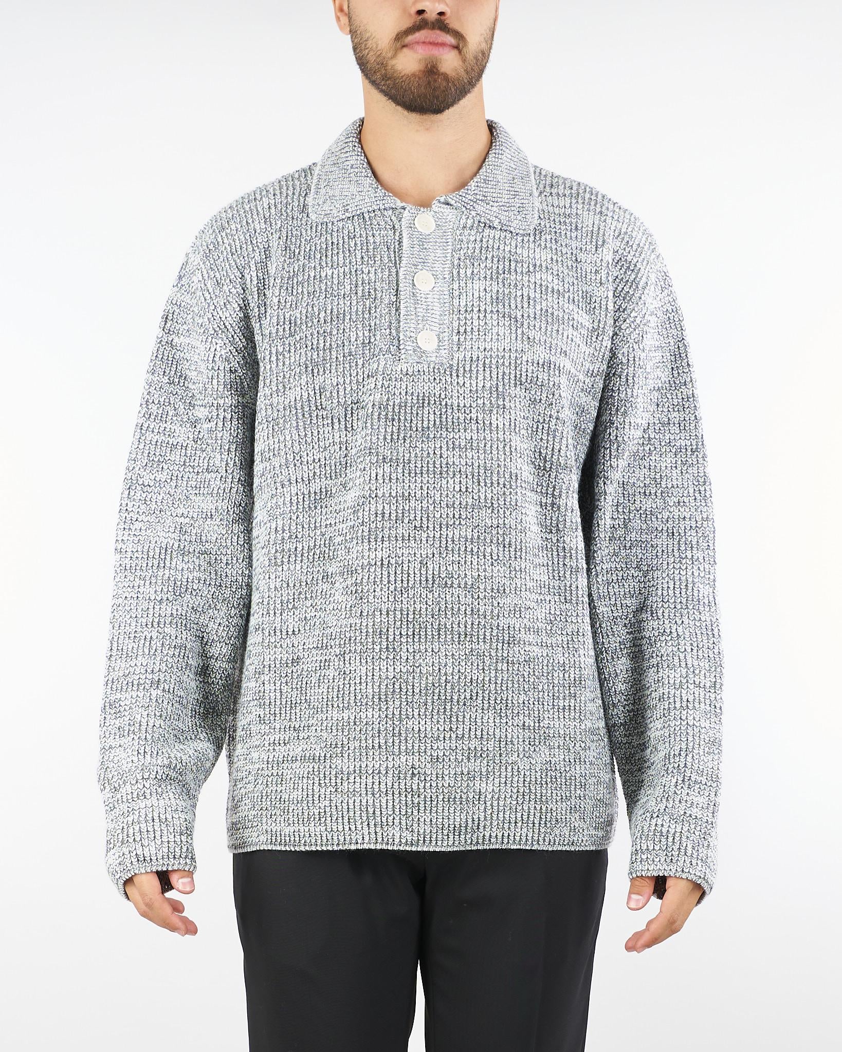 Maglia Polo Grigio Melange in lana MA3407 8 I'M BRIAN 