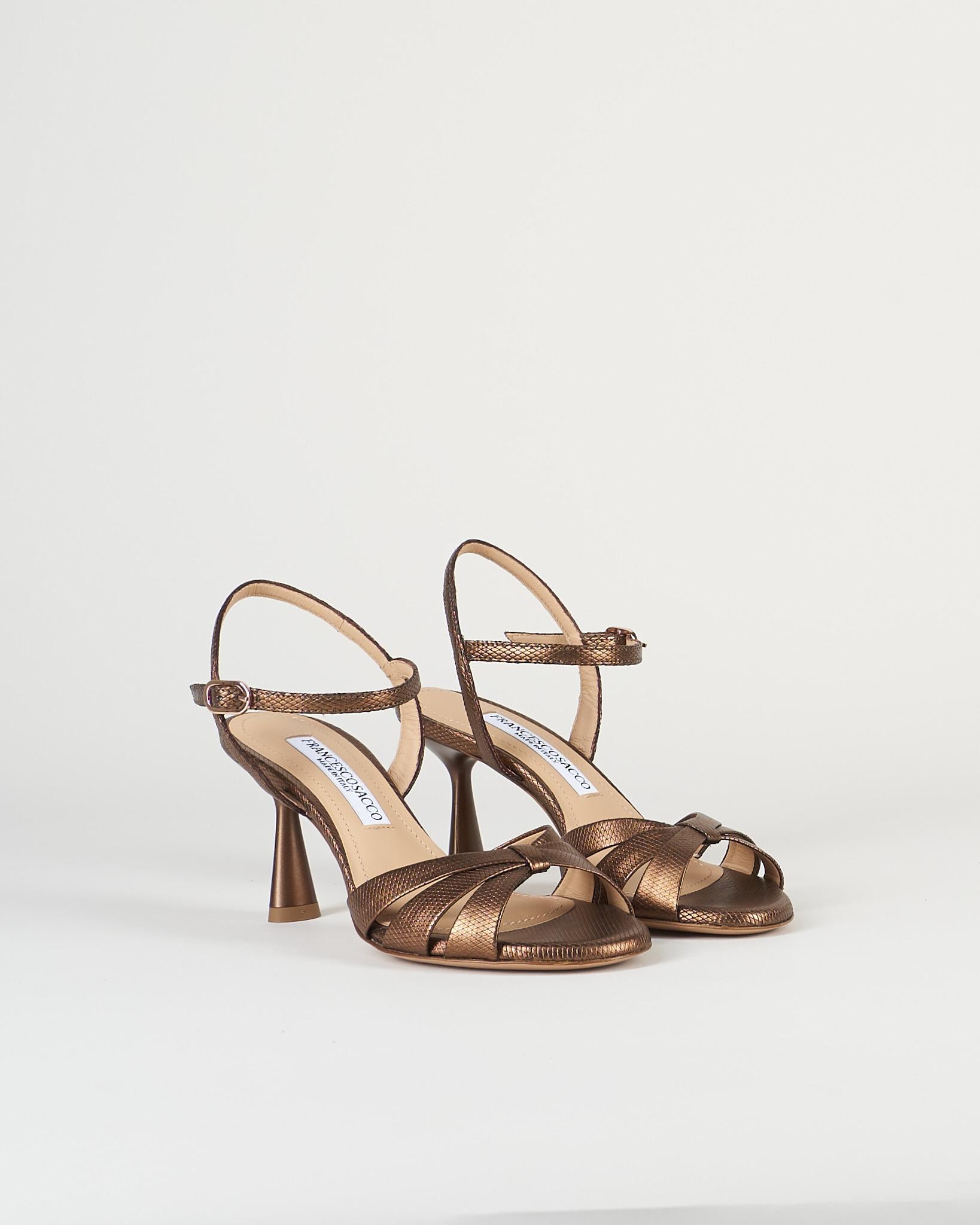Sandali Bronzo in pelle lamè 7541 40 FRANCESCO SACCO 