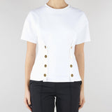 T-shirt Gesso con bottoni gold MA00461E2 270 ELISABETTA FRANCHI 