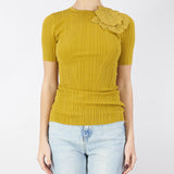 Maglia Curry a costine con fiore