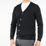 Cardigan Nero in lana merinos DK97062 99 DIKTAT 