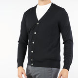 Cardigan Nero in lana merinos DK97062 99 DIKTAT 
