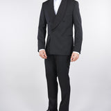 Abito smocking doppiopetto con rever sciallato