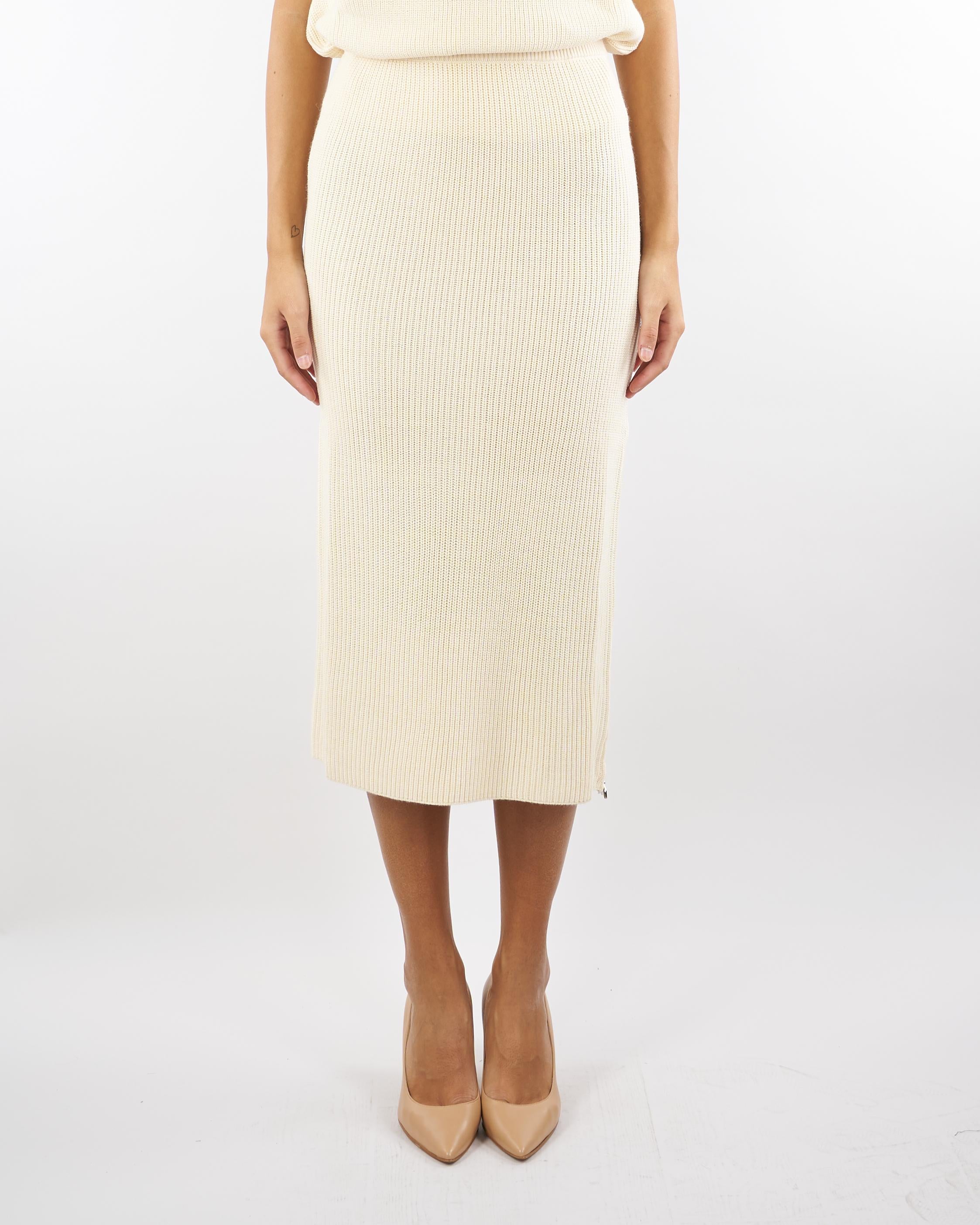 Gonna Crema midi in maglia 2G1042K9O3A W405 PATRIZIA PEPE 