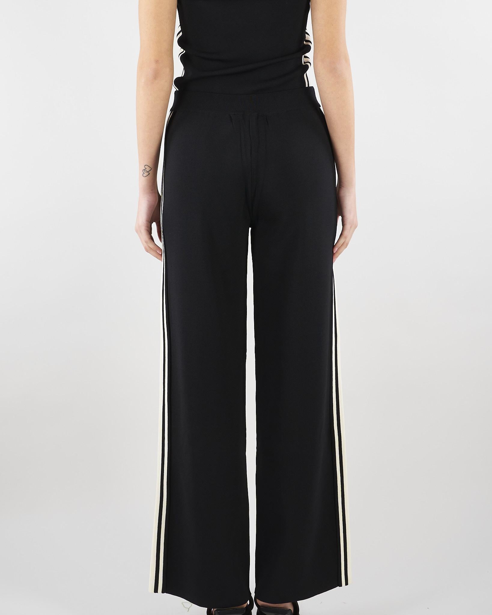 Pantalone in maglia Nero con profili a contrasto SP5NT013 0001 ICONA 