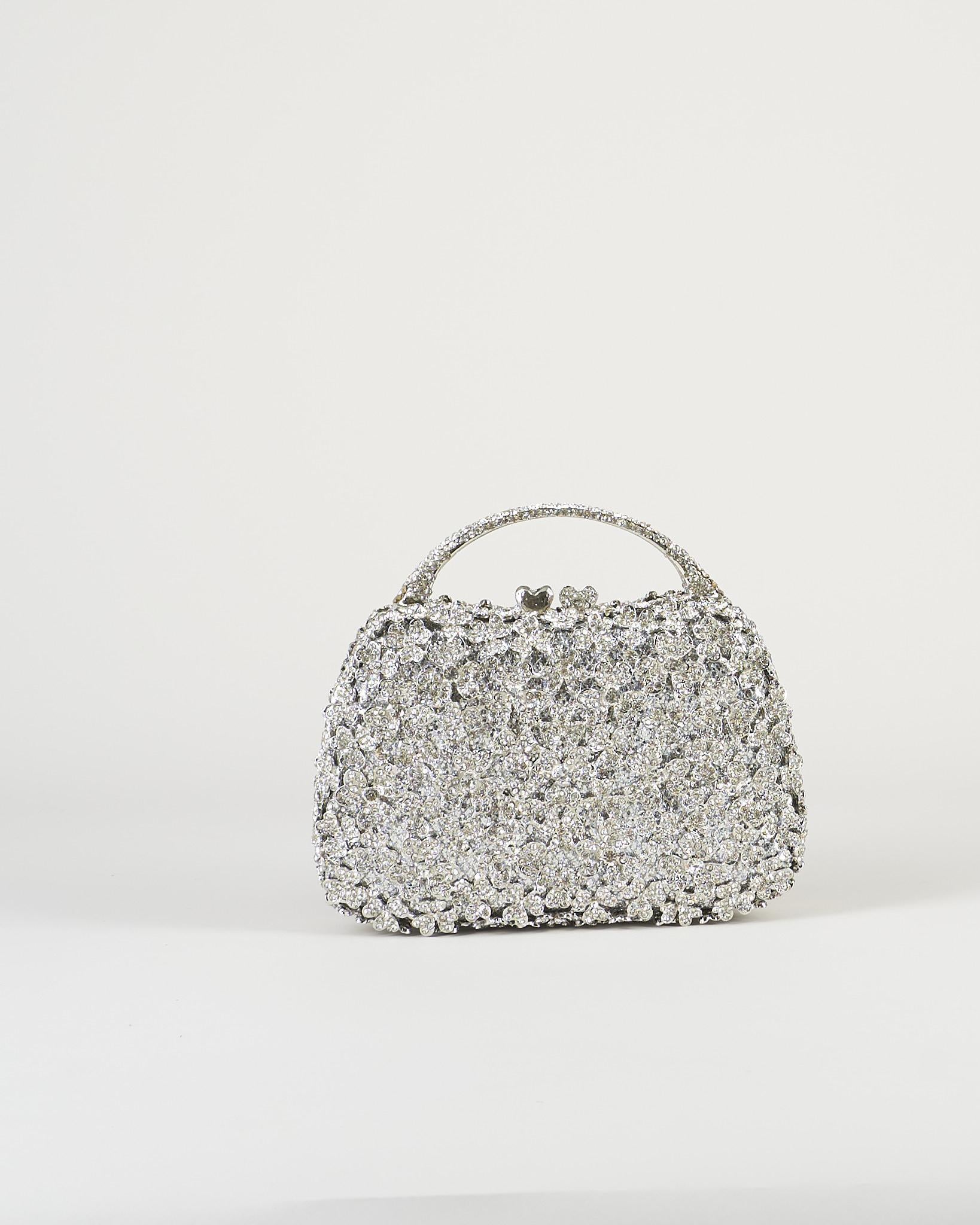 Clutch Argento in metallo con pietre ACA0183 50 ANNA CECERE 